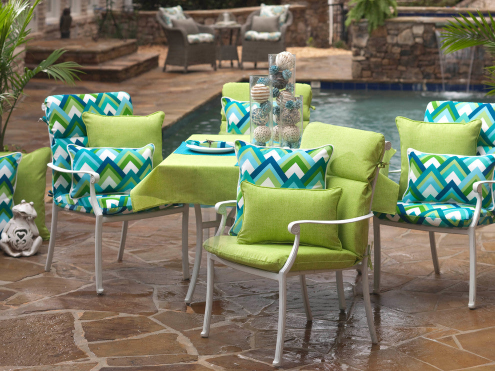 Baja Lime Green Rounded Corners Chair Cushion