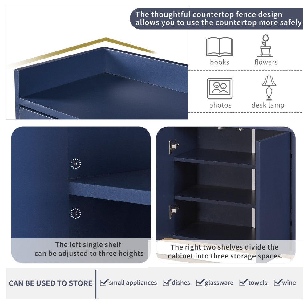TATEUS 47" Modern Sideboard Buffet Cabinet For Dining Room Kitchen, Navy