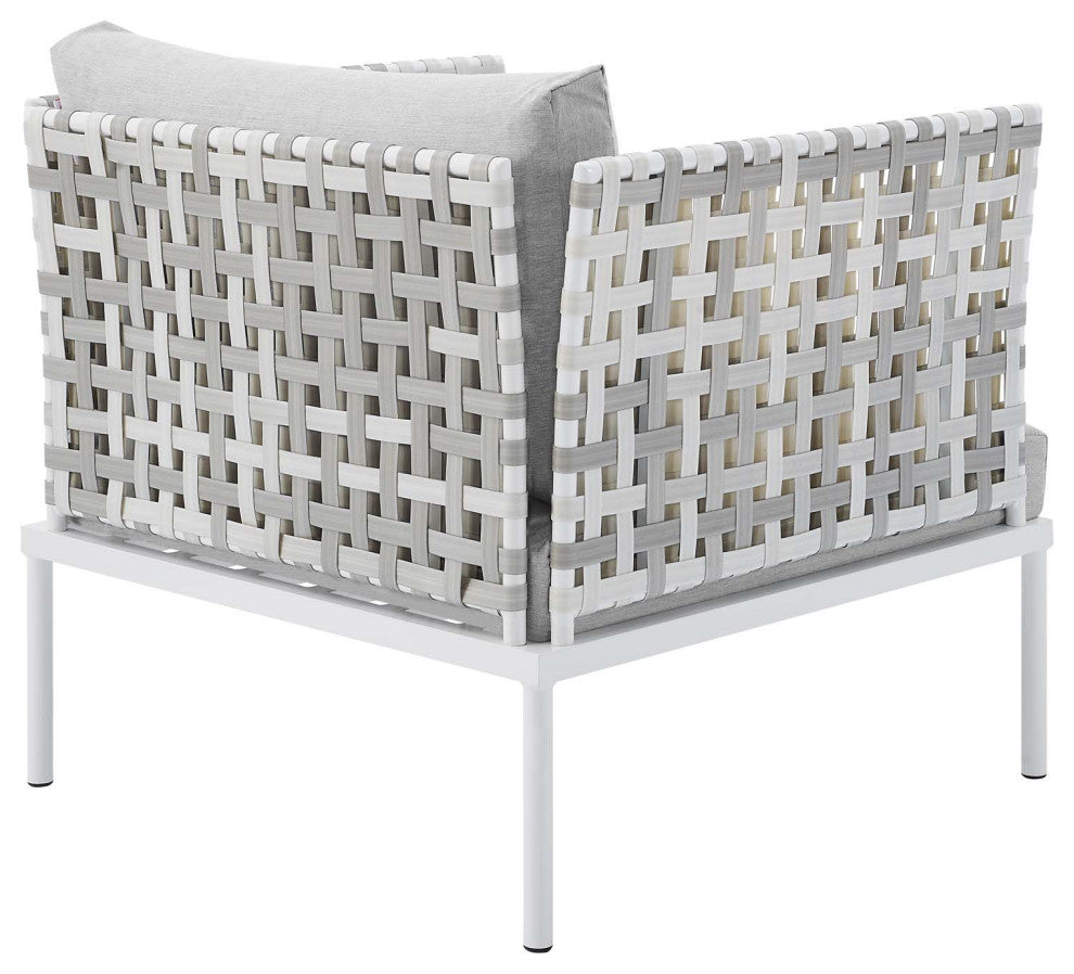 10-Piece Sunbrella Basket Weave Outdoor Patio Aluminum Sectional Sofa Set