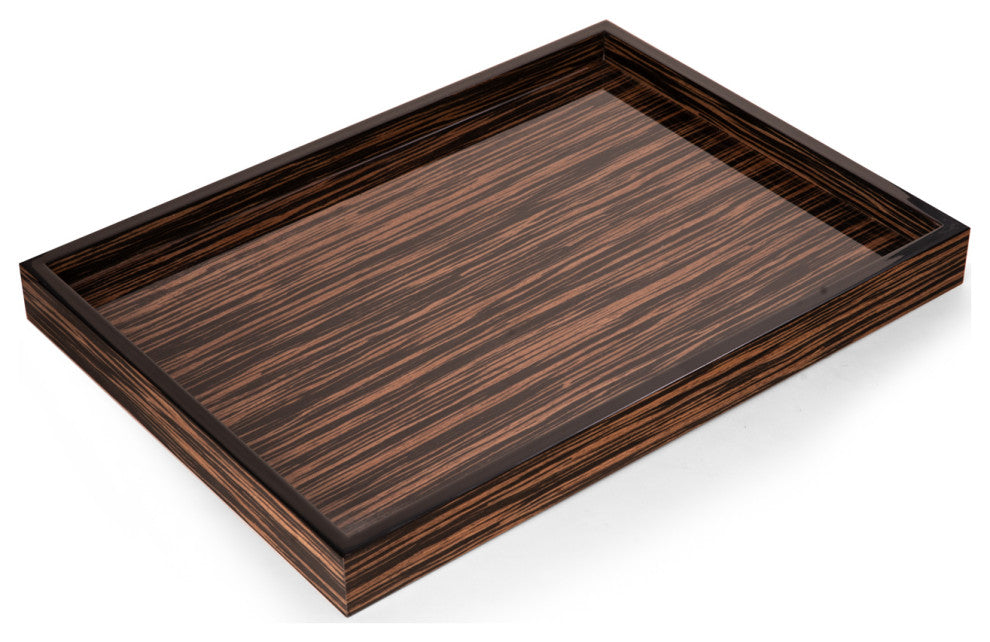 High Lacquered Ebony Wood Tray Table