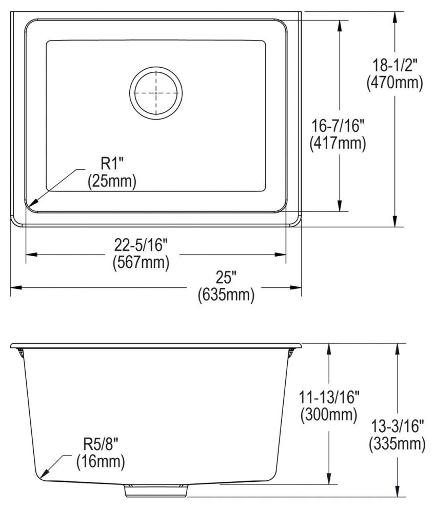 ELGU251912PDWH0 Quartz Classic 25" Laundry Sink with Perfect Drain, White
