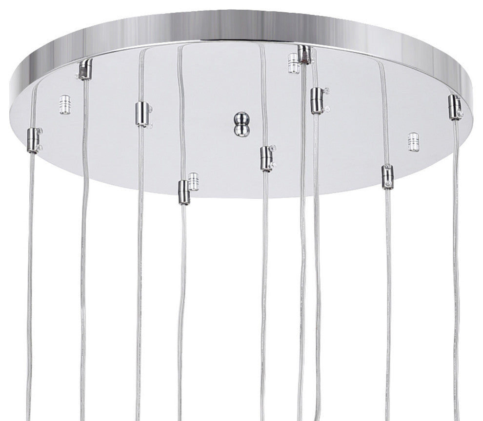 Extended 9 Light Multi Light Pendant With Chrome Finish