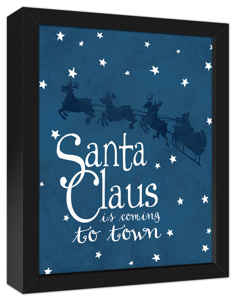 Santa Claus is Coming to Town 11x14 Black Framed Canvas