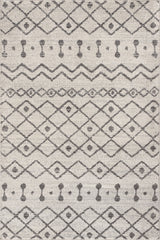 Aksil Moroccan Beni Souk Area Rug, Cream/Gray, 8 X 10