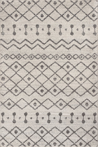 Aksil Moroccan Beni Souk Area Rug, Cream/Gray, 8 X 10