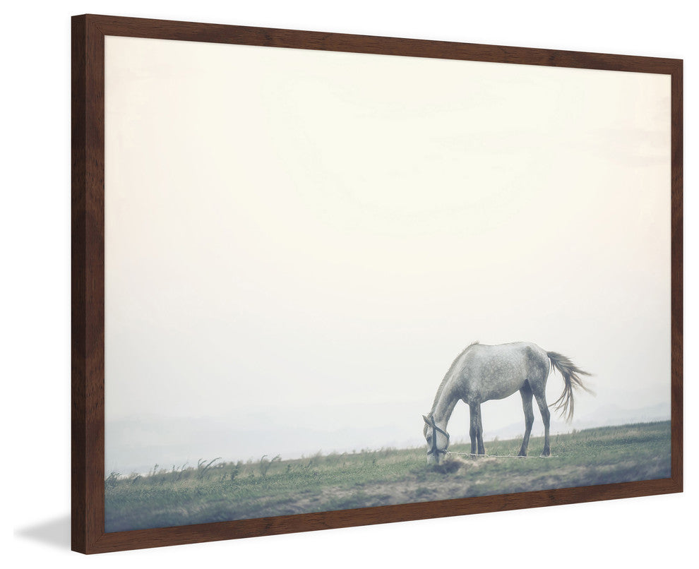 Marmont Hill, "Lone Horse Grazing" Framed Painting Print, 30x20