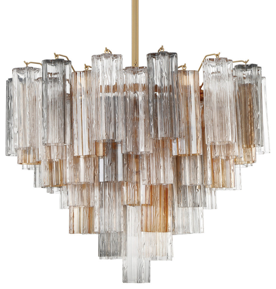 Crystorama Lighting Group ADD-312-AU Addis 12 Light 27"W - Aged Brass