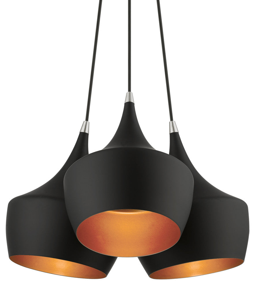 Livex Lighting 3 Light Black Cluster Pendant
