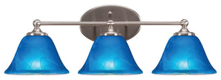 Capri 3-Light Bath Bar, Brushed Nickel/Blue Italian