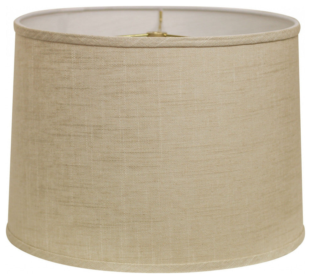 16" Light Wheat Throwback Drum Linen Lampshade