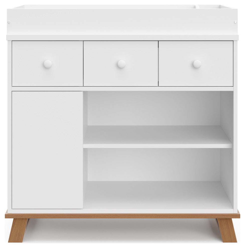 Storkcraft Modern Nursery Changing Table Dresser, Vintage Driftwood