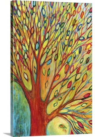 Rainbow Tree In Autumn Wrapped Canvas Art Print, 32"x48"x1.5"