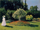 Tile Mural, Woman in A Garden By Claude Monet Ceramic, Glossy