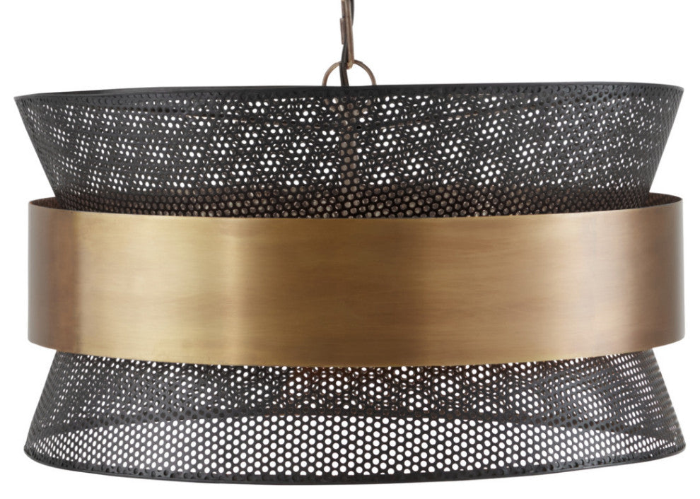 Capital Lighting 330447 4 Light 12" Tall Pendant - Patinaed Brass / Black