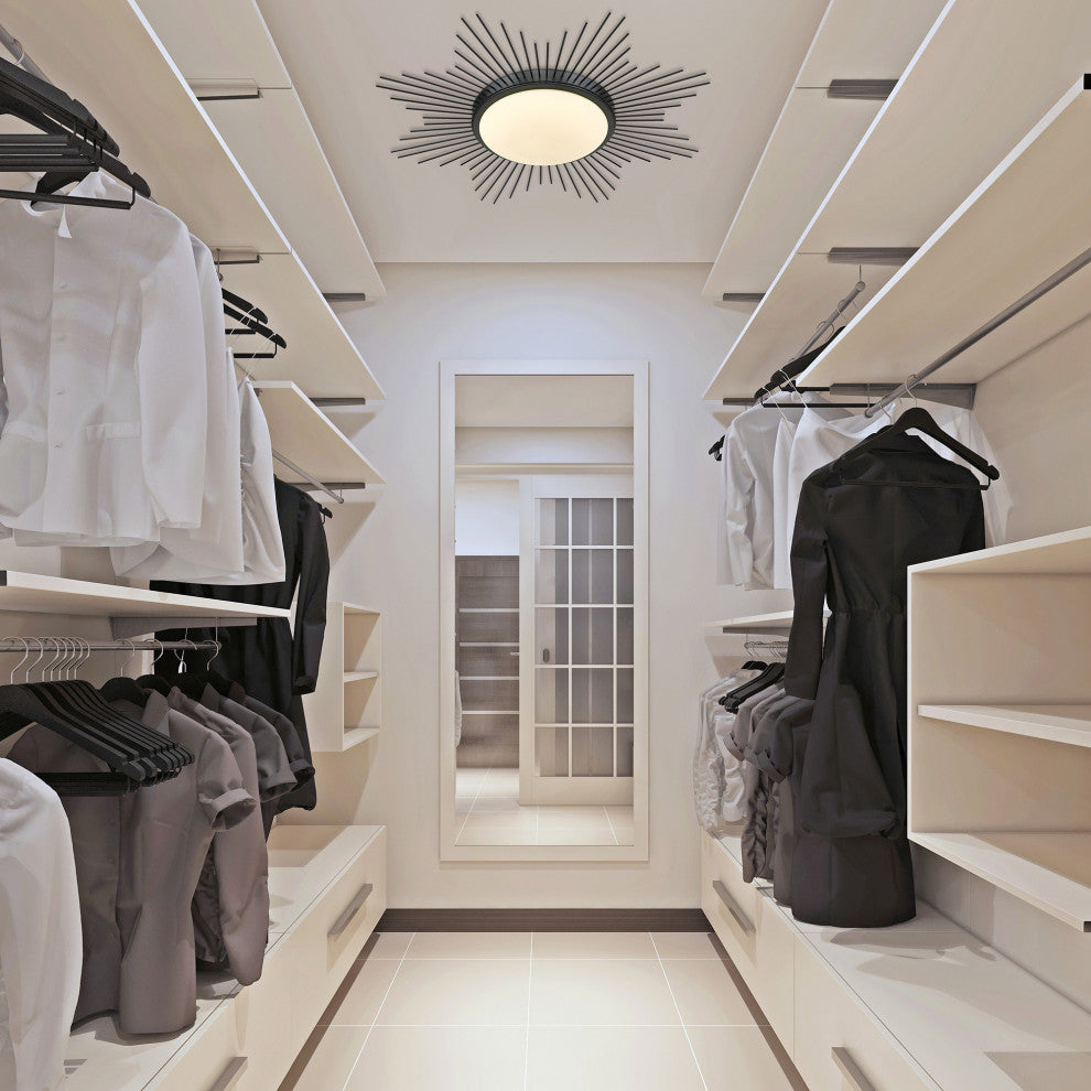 Golden Lighting 9126-FM24 OP Kieran 24"W LED Flush Mount Bowl - Matte Black