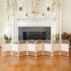 2 ft. Short Fiber Weave Room Divider White 8 Panels