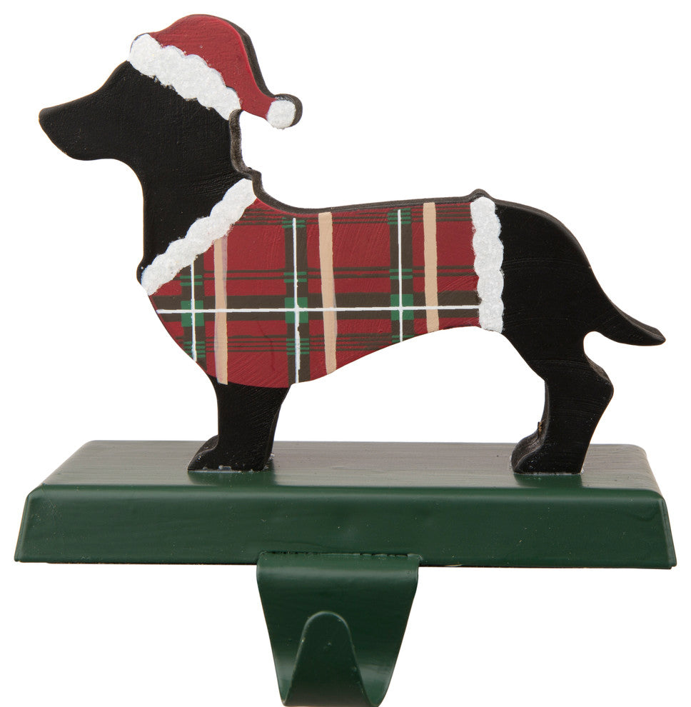 5.92" Wooden/Metal Dachhound Stocking Holder