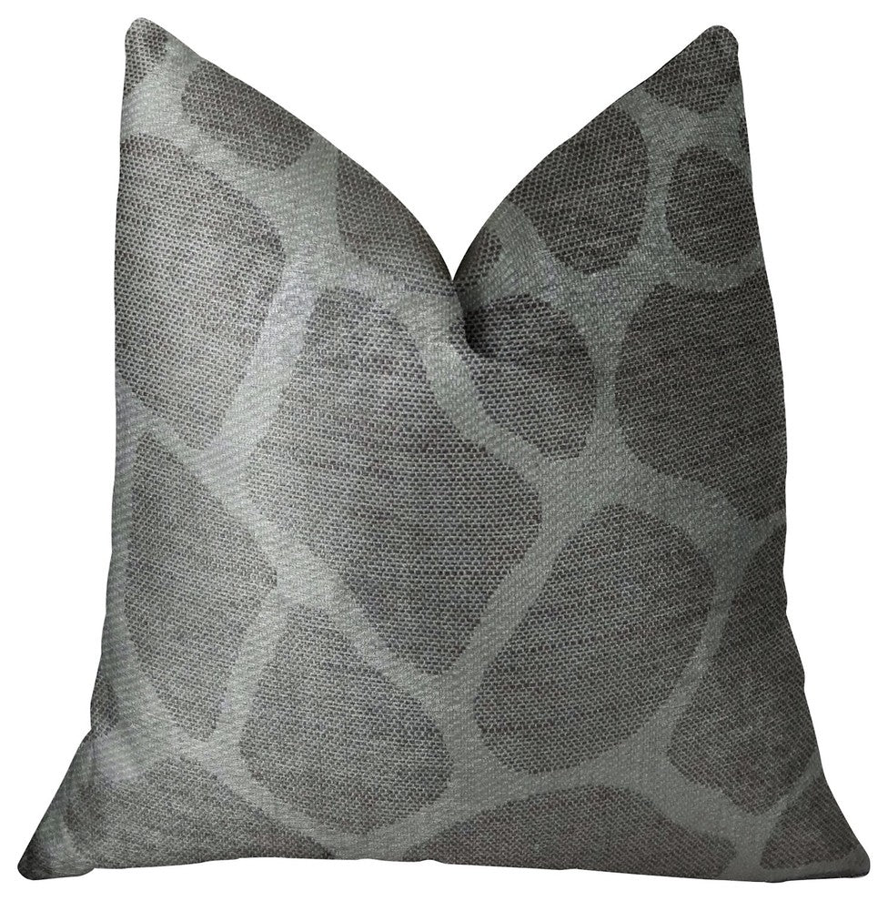 Soft Giraffe Gray and White Handmade Luxury Pillow, 24"x24"