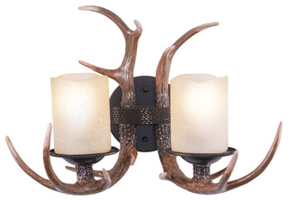 Yoho 2-Light Antler Vanity Black Walnut