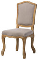 Chateauneuf Weathered Oak Upholstered Dining Side Chair, Beige