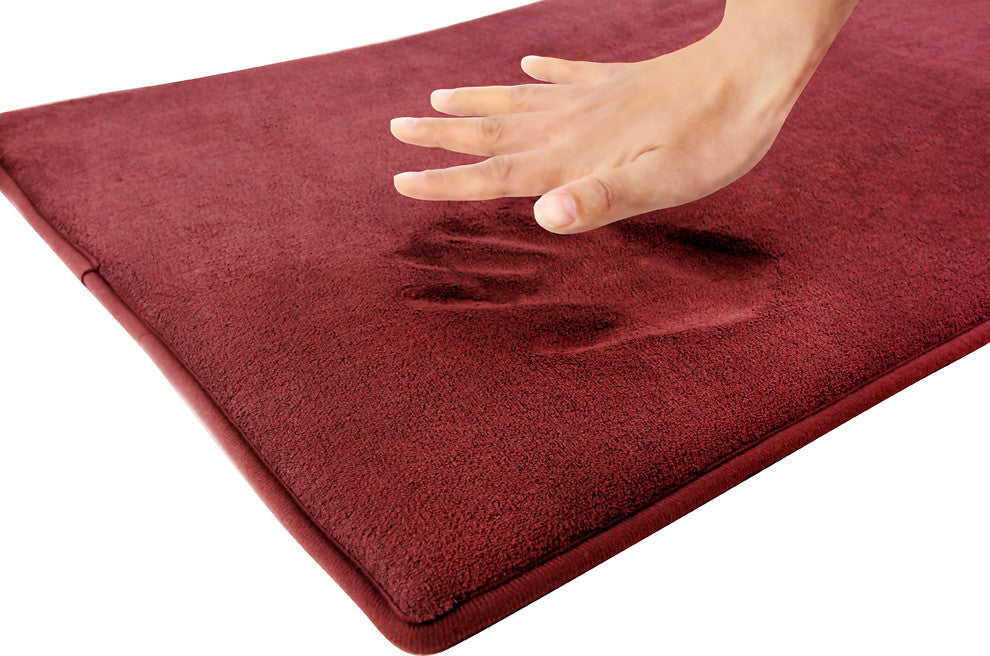 Fabbrica Home Memory Foam Accent Rug, Solid, Marsala