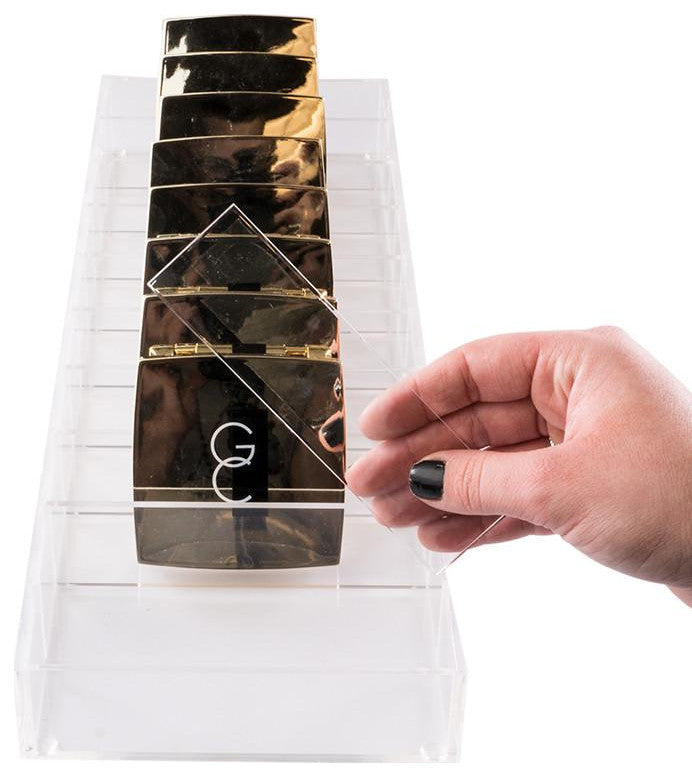Alexa Acrylic Organizer Singles, Adjustable Dividers, 10 Slots, Long