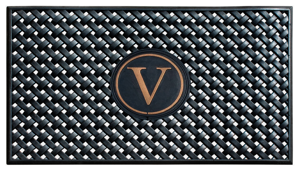 A1HC 100% Rubber Monogrammed Heavy Duty Durable Doormat 24"x39" V