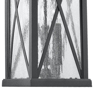 1 Light Aluminum Hanging Rectangle Outdoor Pendant in Black