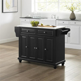 Crosley Furniture Cambridge Wood Granite Top Kitchen Island in Black