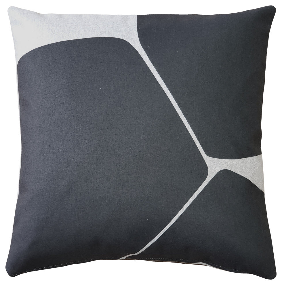 Aurora Charcoal Black Throw Pillow 19x19, with Polyfill Insert