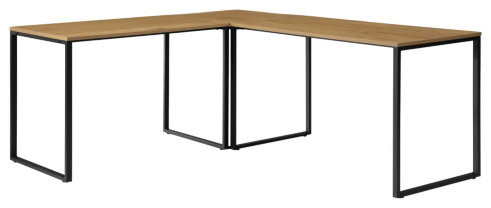 Loft Lyfe Zeus Desk, L-Shaped, Natural/Black
