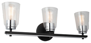 Essex - Bathroom Vanity - Black/Chrome - 3-Light