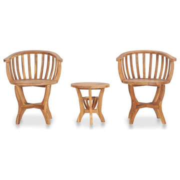 Vidaxl 3-Piece Garden Bistro Set Solid Teak Wood