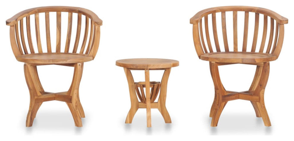Vidaxl 3-Piece Garden Bistro Set Solid Teak Wood