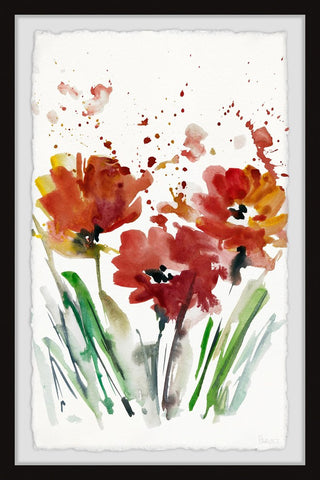 "Flowers Smudge" Framed Painting Print, 8"x12"