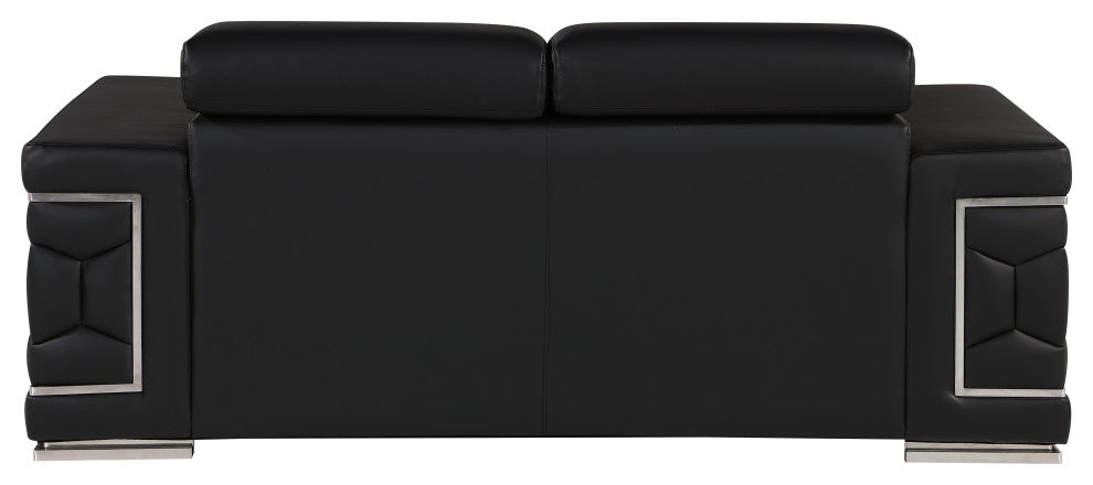 Oliver Genuine Loveseat, Black