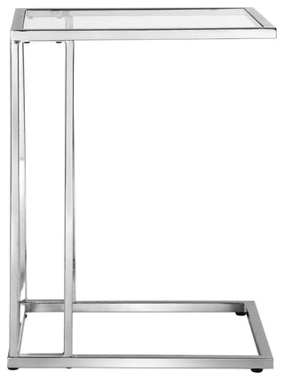 Provenzano Glass Top C Table, Chrome