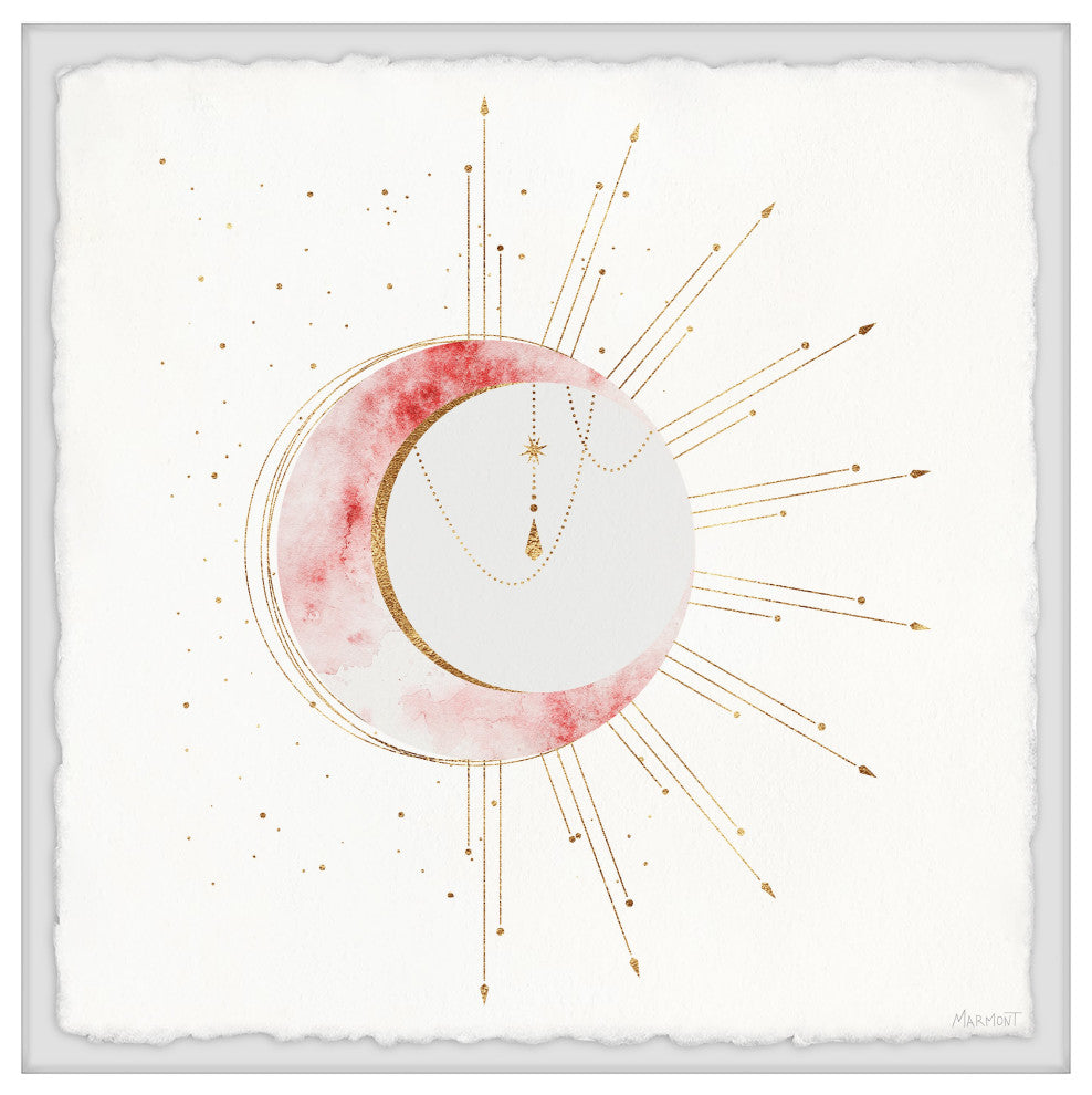 "Red Moon" Framed Painting Print, 32x32