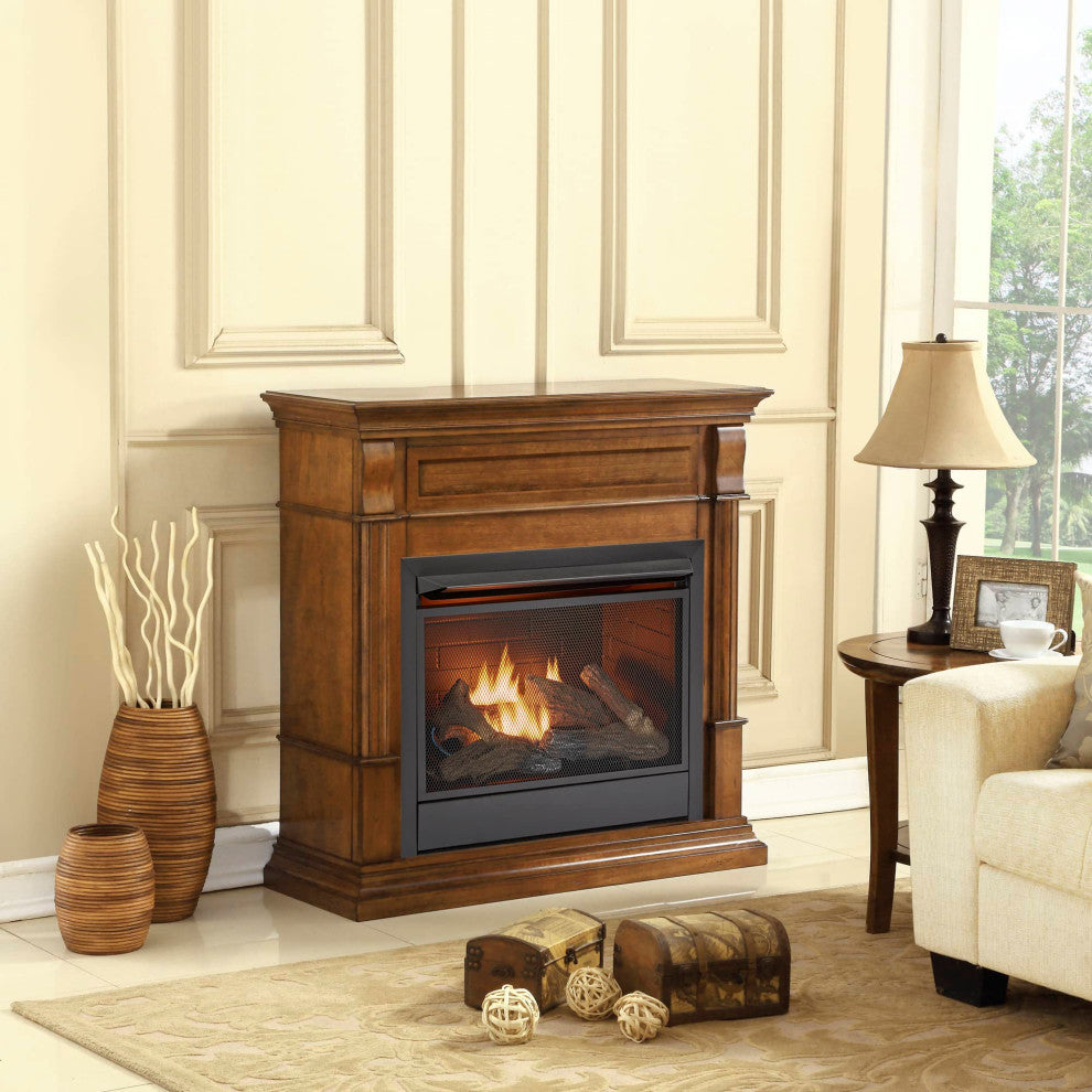 Duluth Forge Dual Fuel Ventless Gas Fireplace, 26,000 BTU, T-Stat, Apple Spice