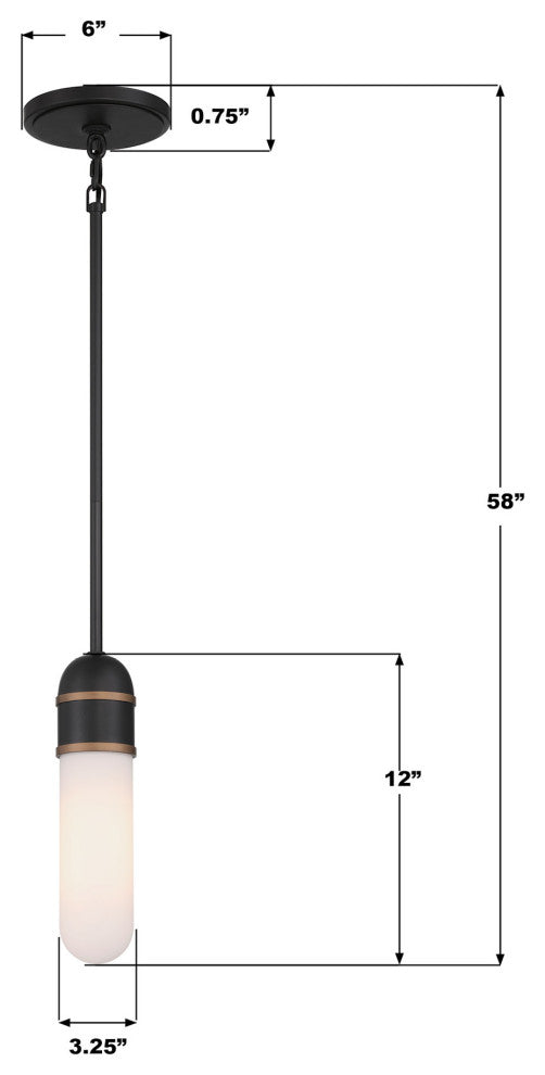 Crystorama Lighting Group CAP-8511 Capsule 3"W LED Mini Pendant - Matte Black /