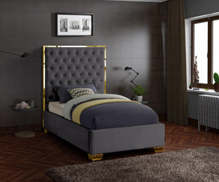 Lana Velvet Bed, Gray, Twin