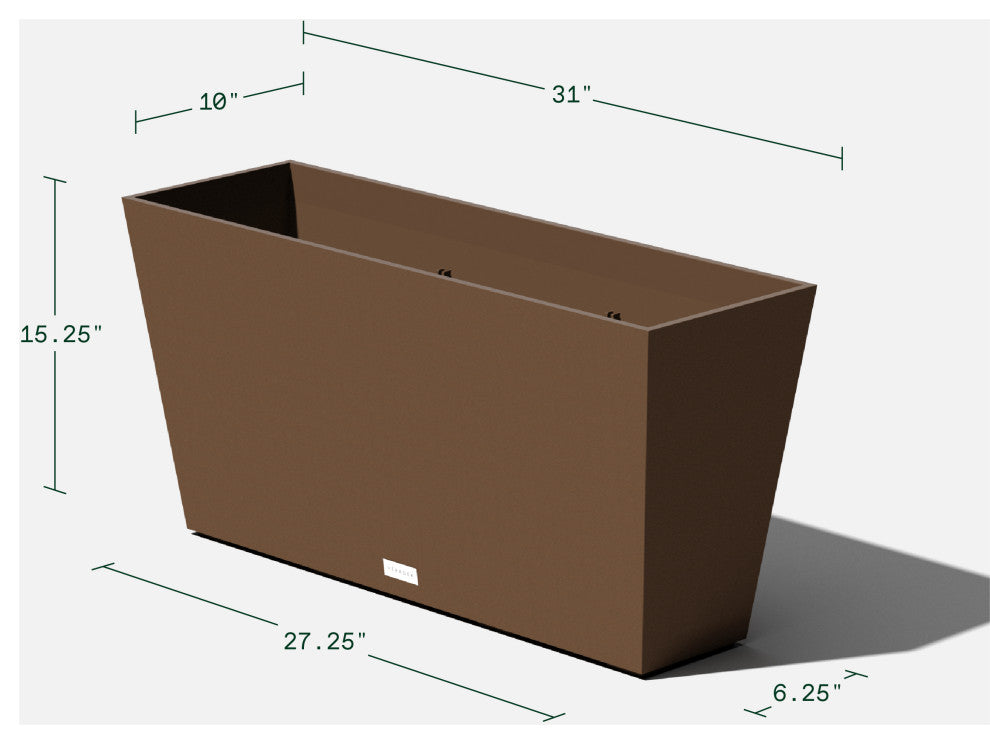 Midori Trough Planter, Espresso, 31 Inch, 2 Pack
