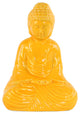 Ceramic Meditating Buddha Sculpture With Rounded Shisha, Yellow