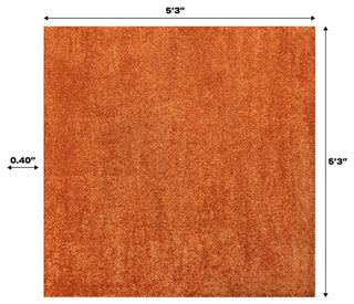 Haze Solid Low-Pile Orange 9' Square Area Rug