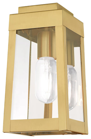 Livex Lighting Satin Brass 1-Light Outdoor Wall Lantern