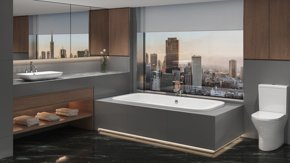 Malibu Pebble Rectangle Whirlpool Bathtub 72x36x22 Biscuit