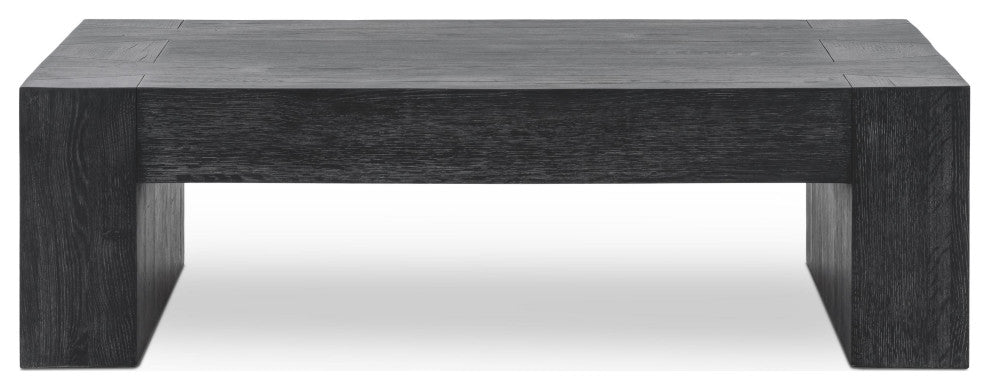 Bristol Cracked Oak Coffee Table, by Kosas Home, Meadow Black