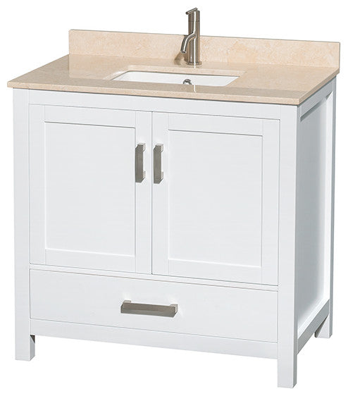 Wyndham WCS141436SWHIVUNSM24 36 Inch Single Bathroom Vanity in White