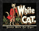 "White Cat Brand Cigars" Framed Canvas Giclee by Vintage Booze Labels, 18"x14"