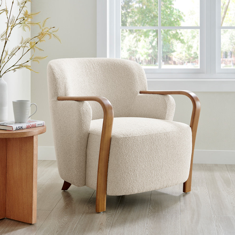 Tania Fabric Accent Arm Chair, Palladian Beige
